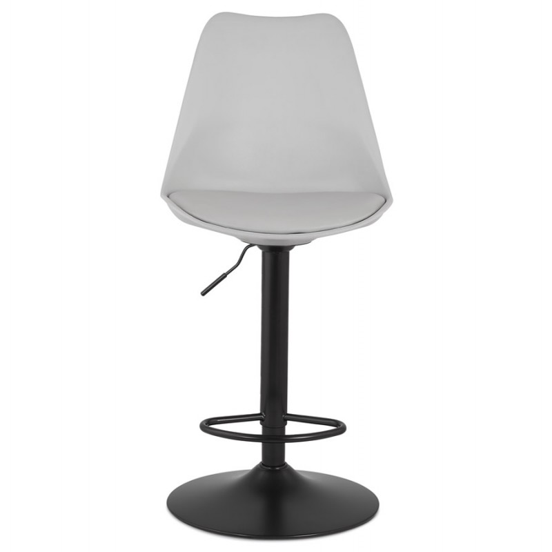 Adjustable rotary and vintage bar stool and black metal foot PILOU (grey) - image 61888