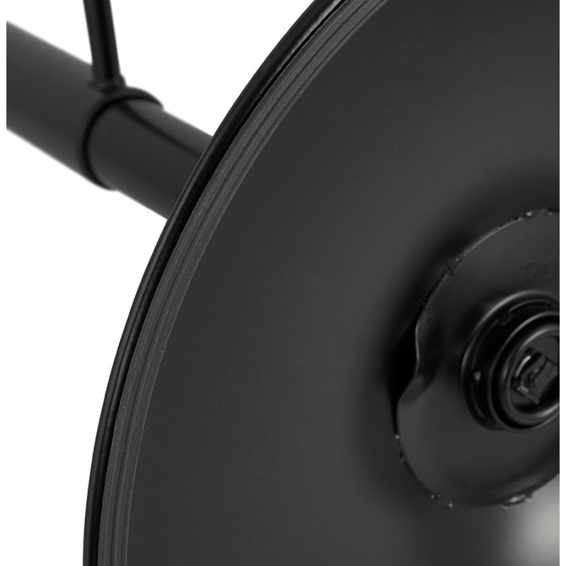 Taburete de barra giratoria y vintage ajustable y pie de metal negro PILOU (negro) - image 61916