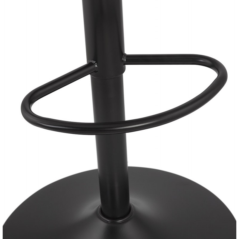Sgabello da bar rotante e vintage regolabile e piedino in metallo nero PILOU (bianco) - image 61928