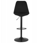 Adjustable rotary bar stool in fabric and foot black metal MARCO (black)