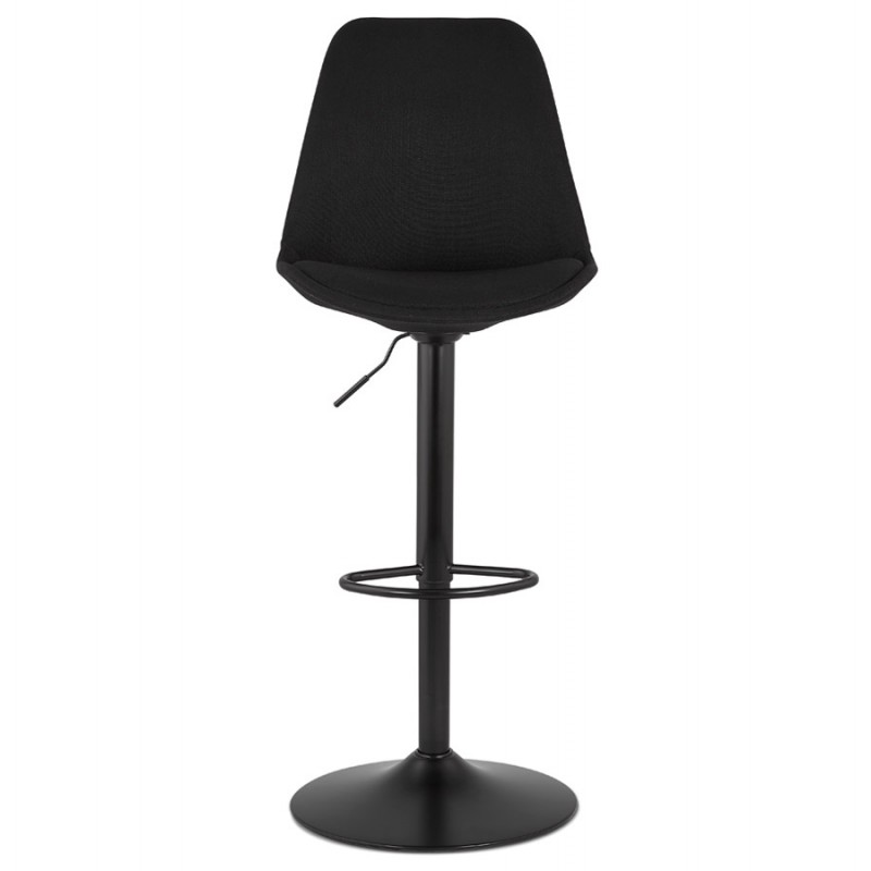 Adjustable rotary bar stool in fabric and foot black metal MARCO (black) - image 61951