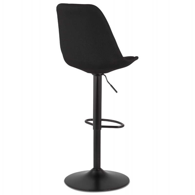 Adjustable rotary bar stool in fabric and foot black metal MARCO (black) - image 61953