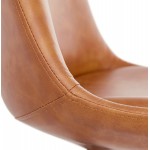 Taburete de barra rotativa ajustable de poliuretano y pie de metal negro JANO (marrón)