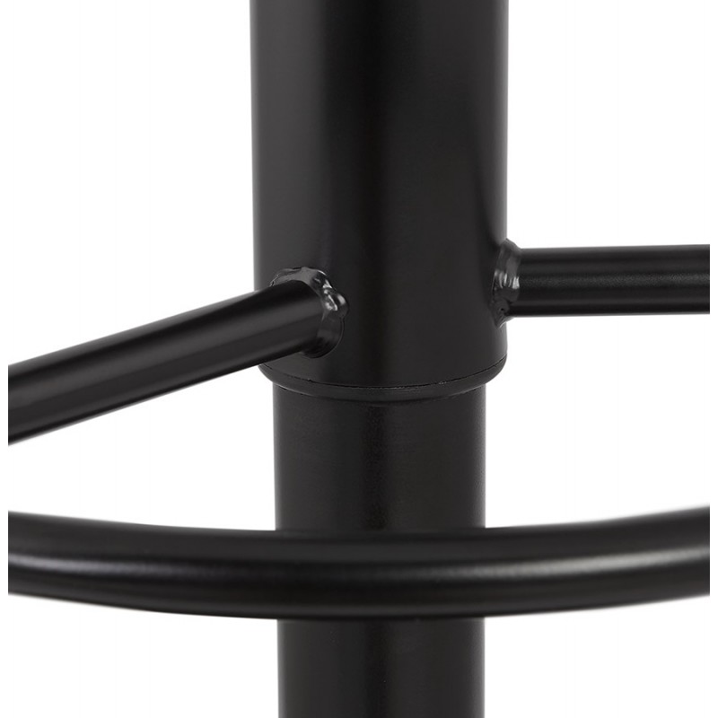 Tabouret de bar réglable rotatif en polyuréthane et pied métal noir JANO (marron) - image 61978