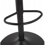 Taburete de barra giratoria ajustable en microfibra y pie de metal negro MANIA (gris oscuro)