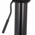 Adjustable rotary bar stool in microfiber and black metal foot MANIA (dark gray)
