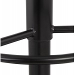 Taburete de barra giratoria ajustable en microfibra y pie de metal negro MANIA (gris oscuro)