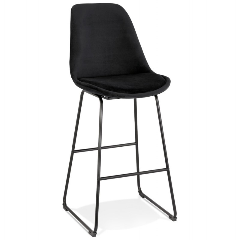 Industrial bar stool in velvet feet metal black BLAIRE (black) - image 62131