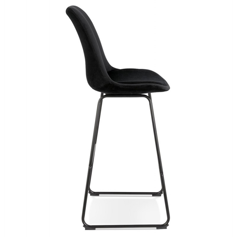 Industrial bar stool in velvet feet metal black BLAIRE (black) - image 62133