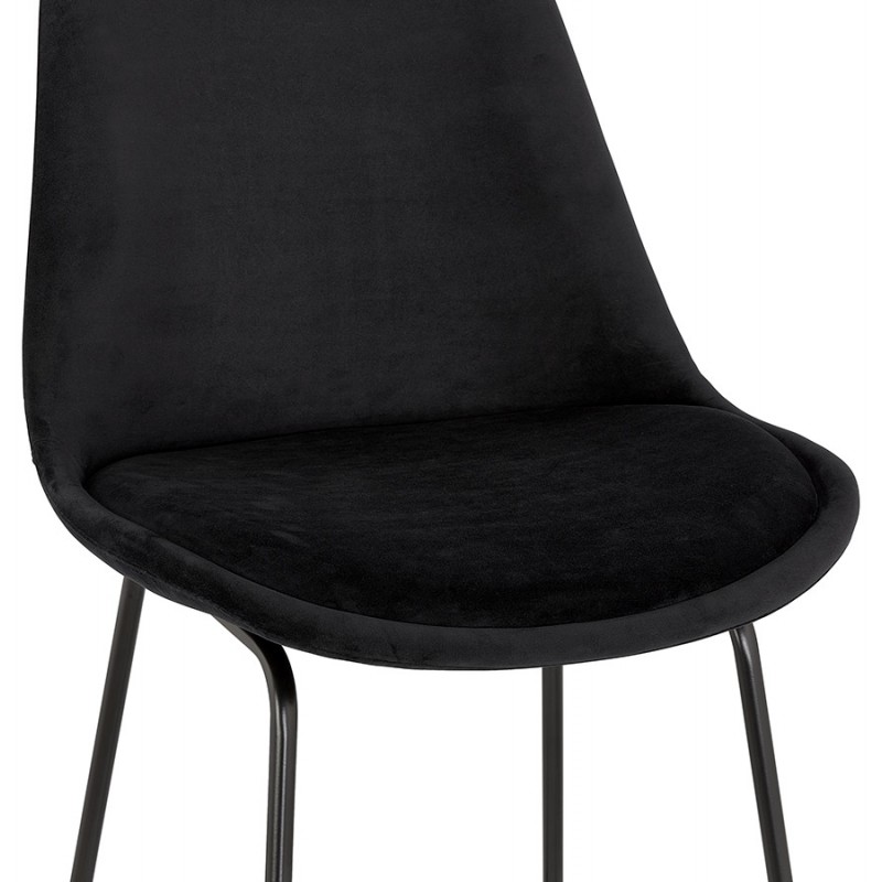 Industrial bar stool in velvet feet metal black BLAIRE (black) - image 62136