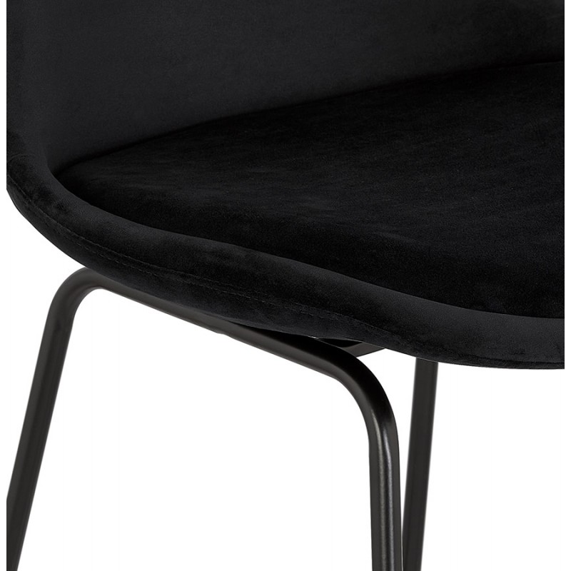 Industrial bar stool in velvet feet metal black BLAIRE (black) - image 62137