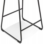 Industrial bar stool in velvet feet black metal MALIOU (grey)