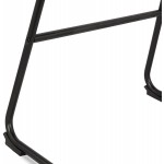Industrial bar stool in velvet feet black metal MALIOU (grey)