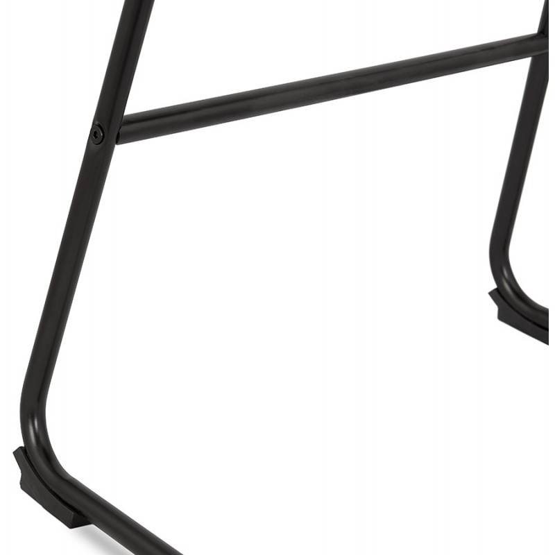 Sgabello da bar industriale con piedini in velluto metallo nero MALIOU (grigio) - image 62159