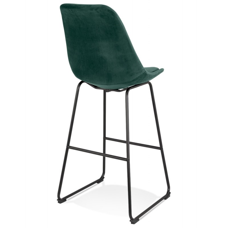 Industrial bar stool in velvet feet black metal MALIOU (green) - image 62164