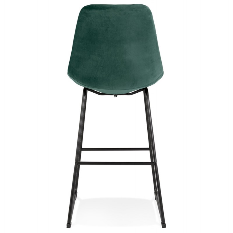 Industrial bar stool in velvet feet black metal MALIOU (green) - image 62165