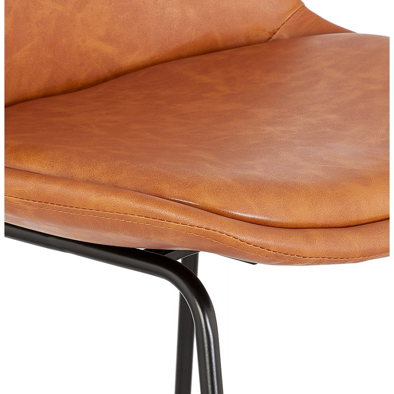 Snack stool mid-height industrial feet metal black PANAL MINI (brown) - image 62227