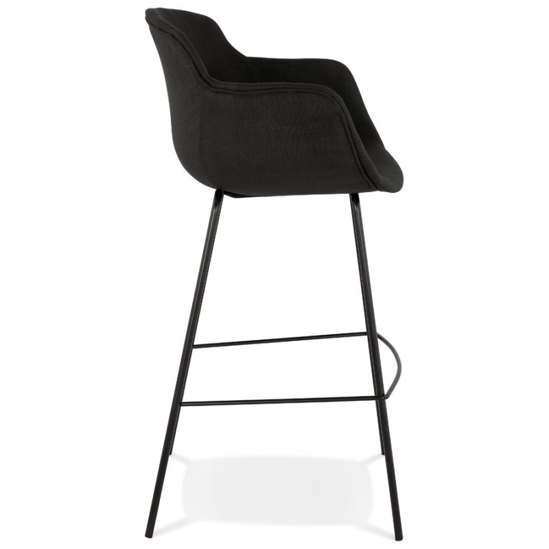 Design bar stool with armrests in fabric feet metal black PONZA (black) - image 62304