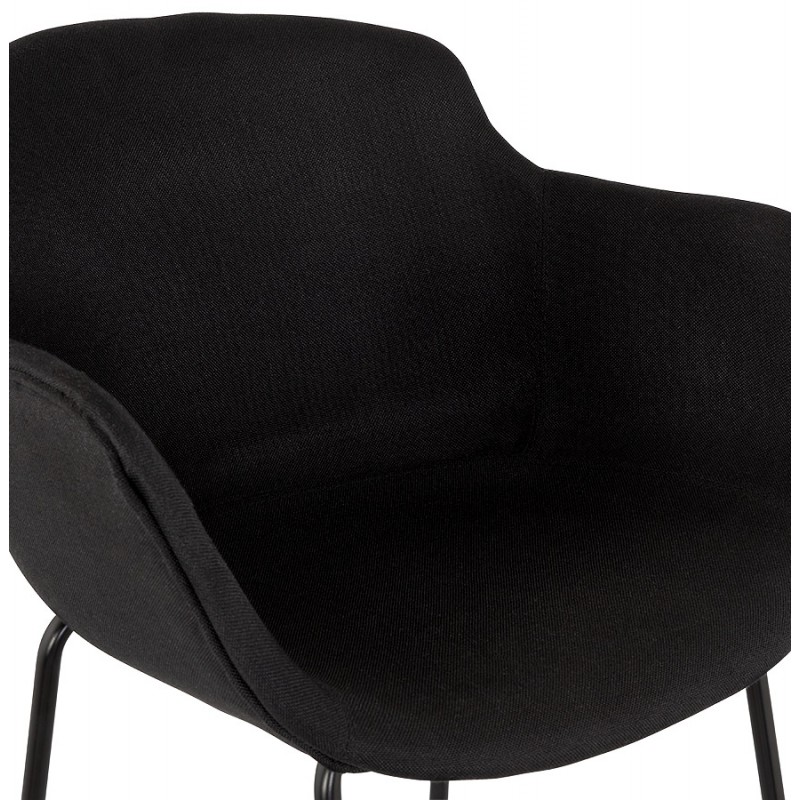 Design bar stool with armrests in fabric feet metal black PONZA (black) - image 62307