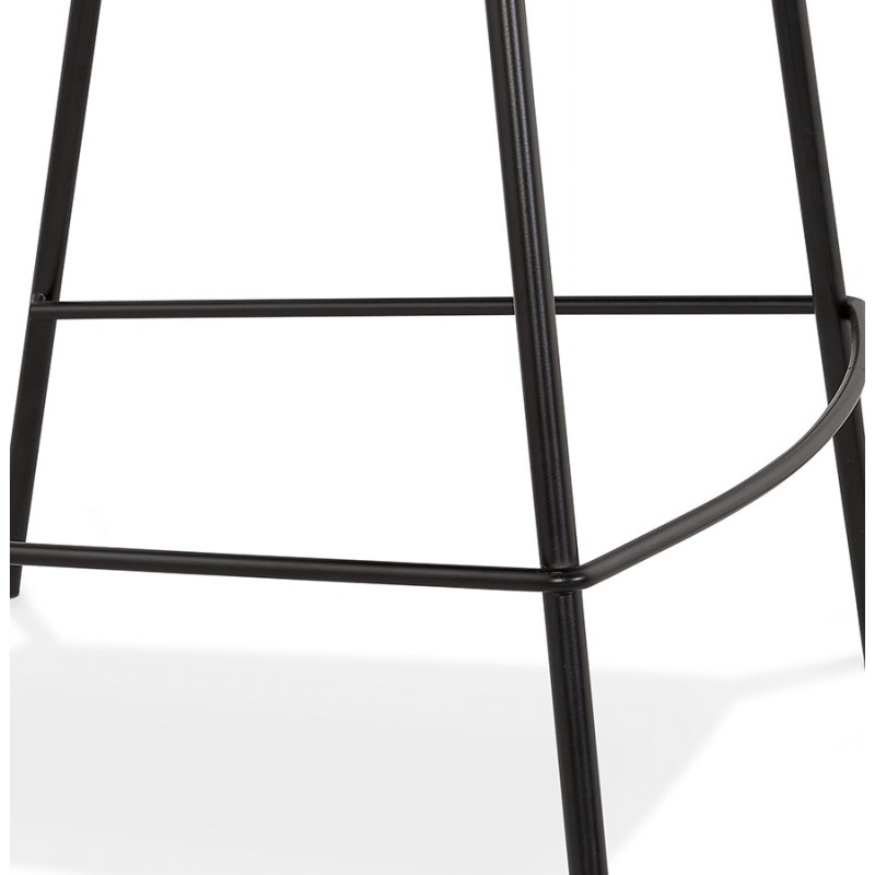 Tabouret de bar design avec accoudoirs en tissu pieds métal noir PONZA (noir) - image 62311