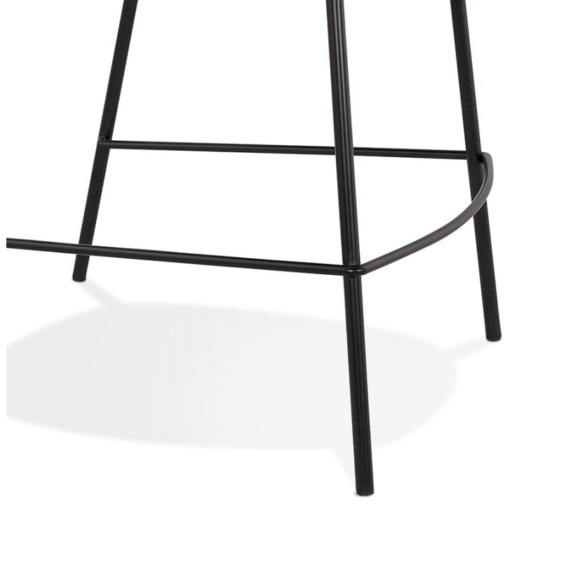 Design bar stool with black metal foot velvet armrests CALOI (blue) - image 62336