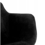 Tabouret de bar design avec accoudoirs en velours pieds métal noir CALOI (noir)