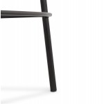 Design Barhocker mit schwarzen Metallfuß-Samtarmlehnen CALOI (grau)