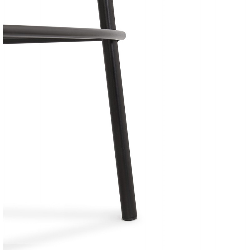 Design bar stool with black metal foot velvet armrests CALOI (grey) - image 62359