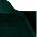 Design-Barhocker mit schwarzen Metallfuß-Samtarmlehnen CALOI (grün)