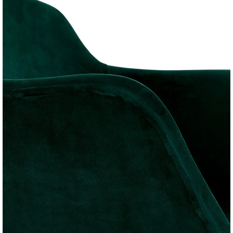 Taburete de bar de diseño con reposabrazos de terciopelo de metal negro CALOI (verde) - image 62367
