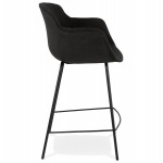 Design mid-height snack stool with armrests in fabric feet metal black CHIL MINI (black)