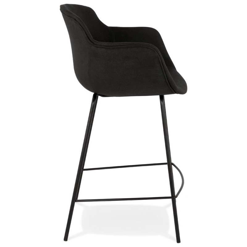 Design mid-height snack stool with armrests in fabric feet metal black CHIL MINI (black) - image 62382