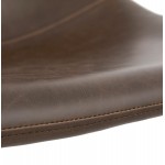 Tabouret de bar vintage rotatif et réglable pied noir MAX (marron)