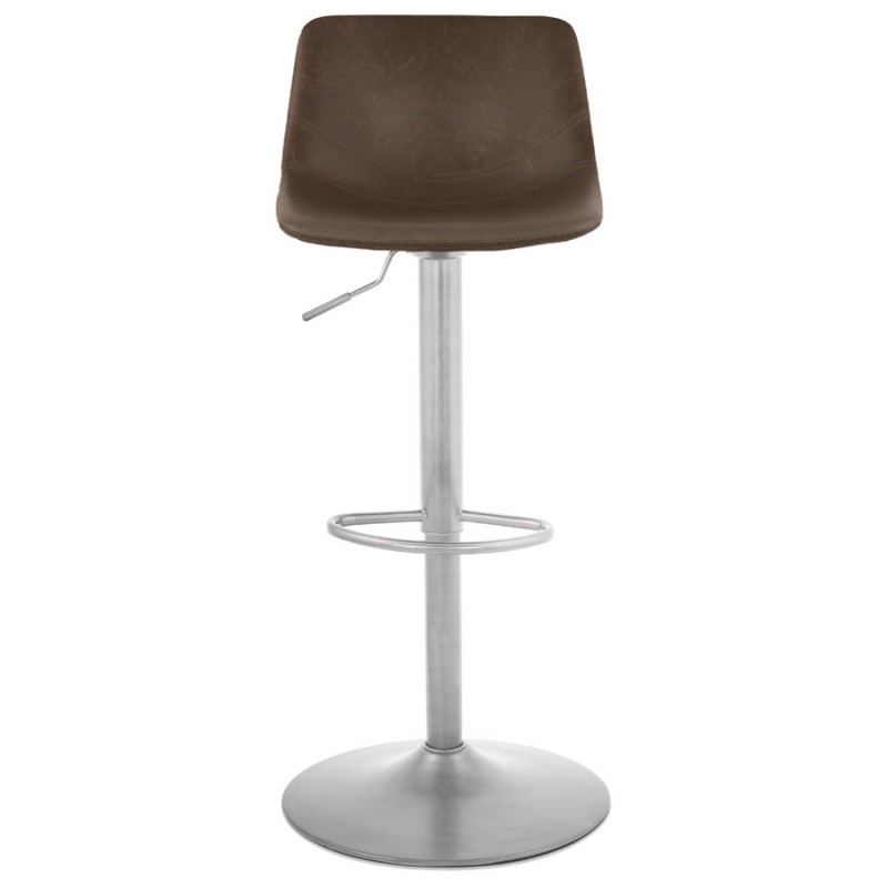 Vintage bar stool rotating and adjustable foot brushed metal MAX (brown) - image 62478
