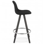 Mid-height bar stool design black wooden feet ROXAL MINI (black)
