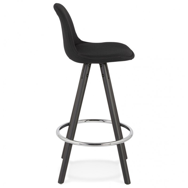 Mid-height bar stool design black wooden feet ROXAL MINI (black) - image 62511