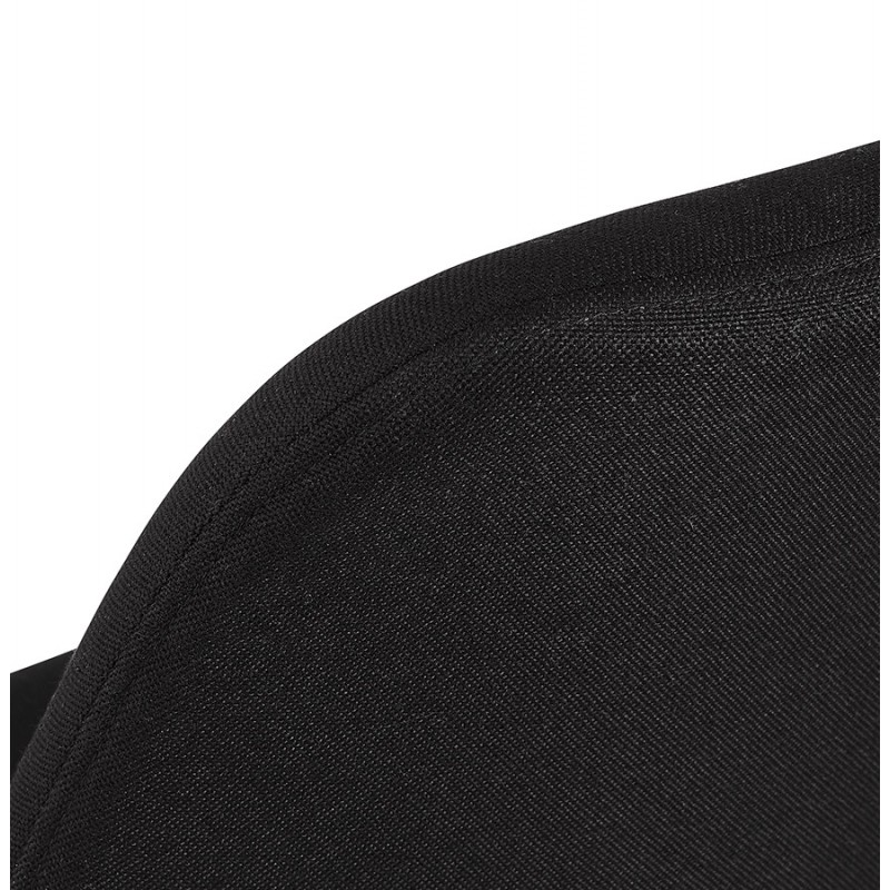 Tabouret de bar mi-hauteur design pieds bois noirs ROXAL MINI (noir) - image 62517