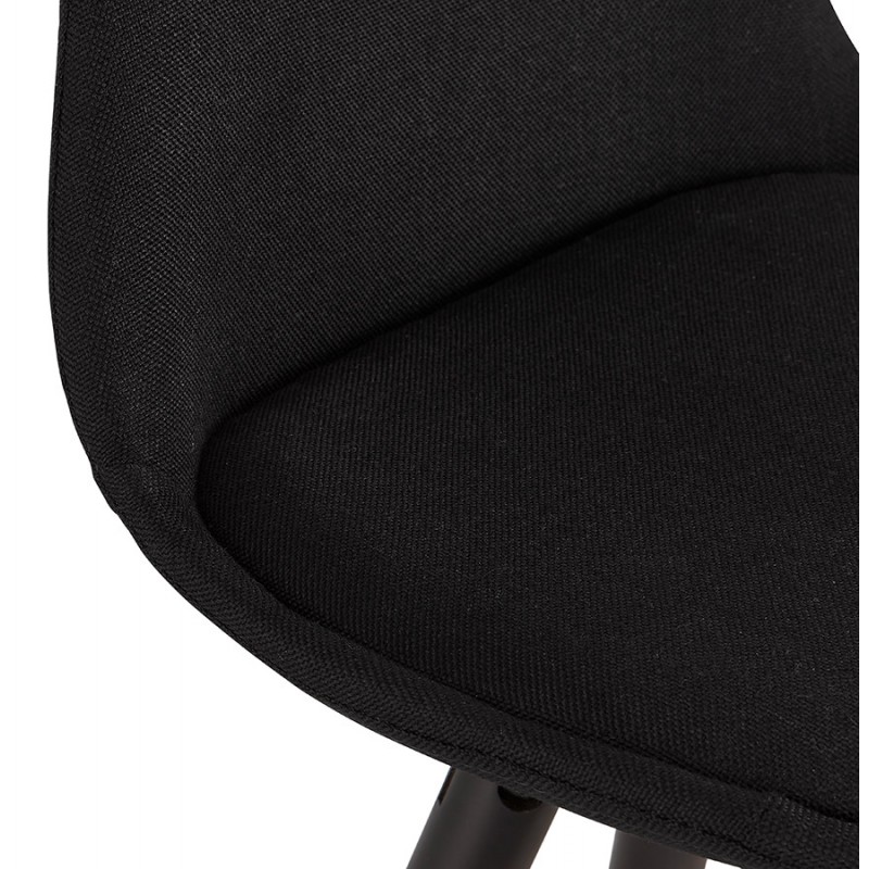 Vintage mid-height bar stool black wooden feet JESON MINI (black) - image 62540