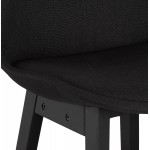 Taburete de bar silla de bar de diseño de altura media pies madera negra ILDA MINI (negro)