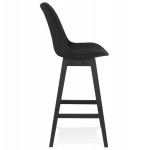 Tabouret de bar chaise de bar pieds bois noirs ILDA (noir)