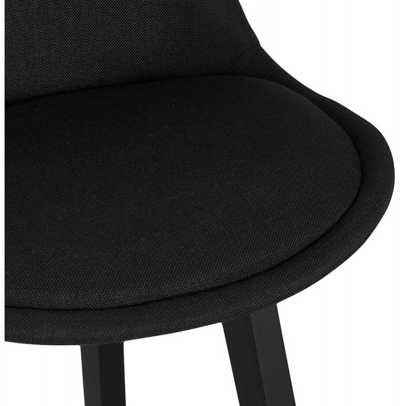 Tabouret de bar chaise de bar pieds bois noirs ILDA (noir) - image 62569