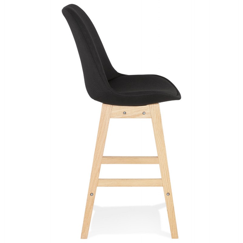 Bar stool bar chair mid-height design feet natural wood ILDA MINI (black) - image 62574