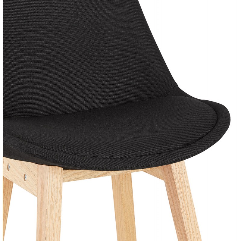 Bar stool bar chair mid-height design feet natural wood ILDA MINI (black) - image 62577
