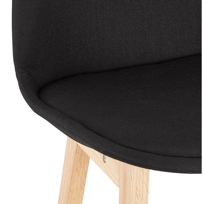 Bar stool bar chair mid-height design feet natural wood ILDA MINI (black) - image 62578