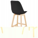 Taburete de bar silla de bar pies madera natural ILDA (negro)
