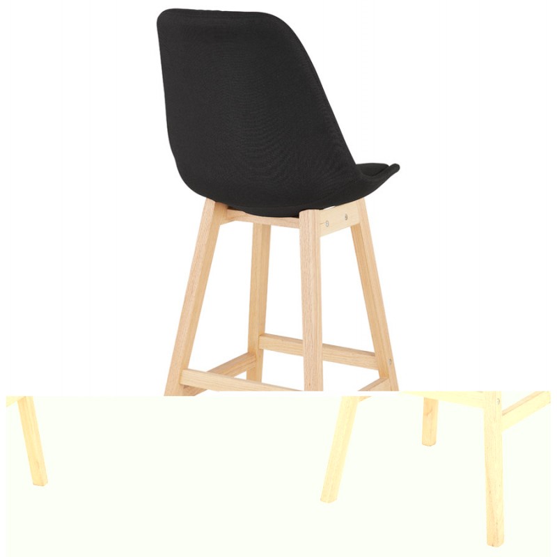 Taburete de bar silla de bar pies madera natural ILDA (negro) - image 62585