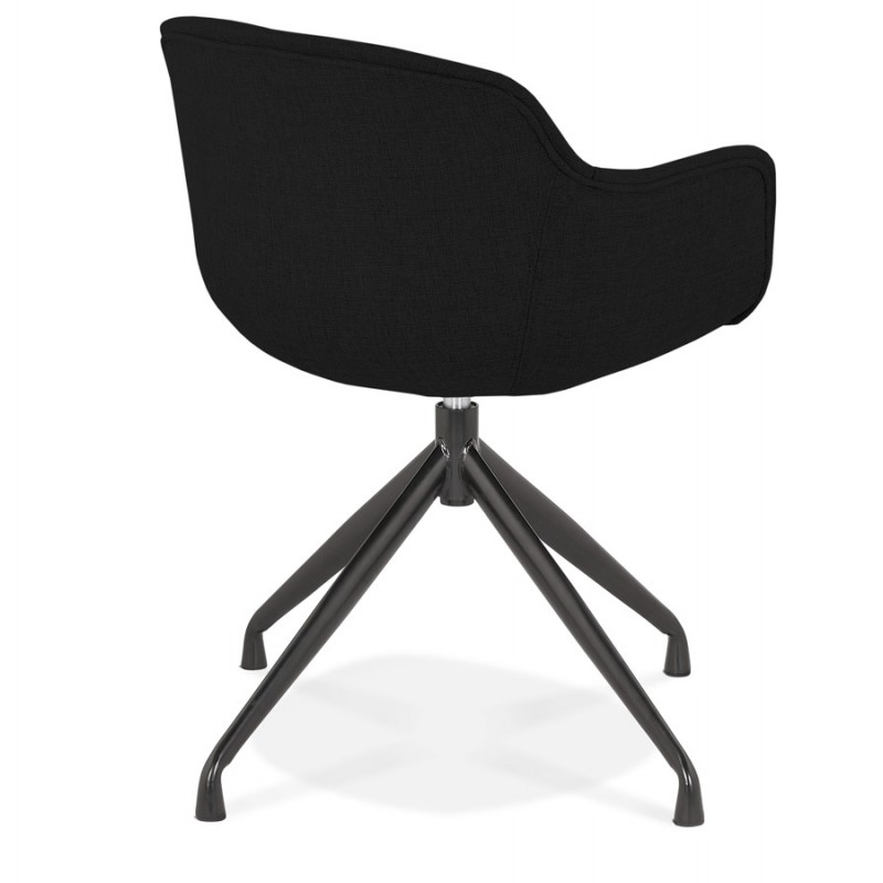 Designstuhl mit Stoffarmlehnen, Füße, Metall, schwarz, AYAME (schwarz) - image 62605