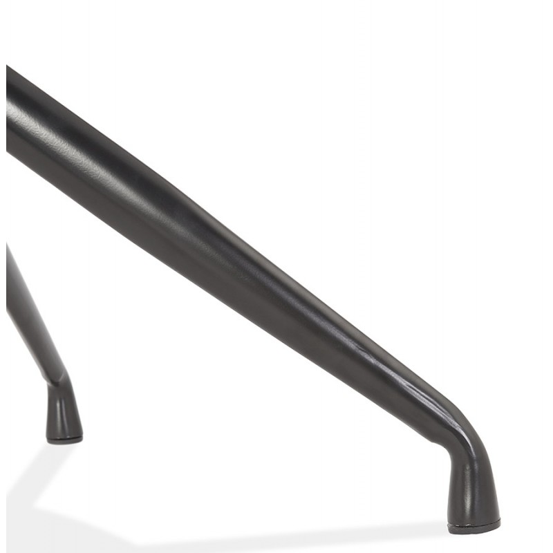 Chaise design avec accoudoirs en tissu pieds métal noirs AYAME (gris) - image 62619