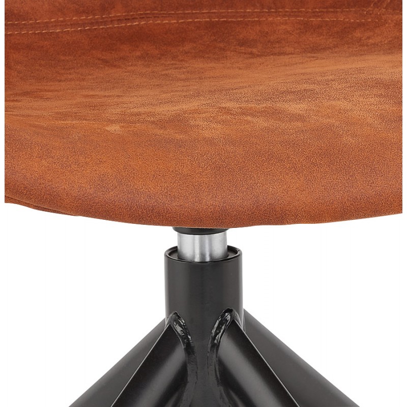 Design chair with black metal foot microfiber armrests KIYO (brown) - image 62627