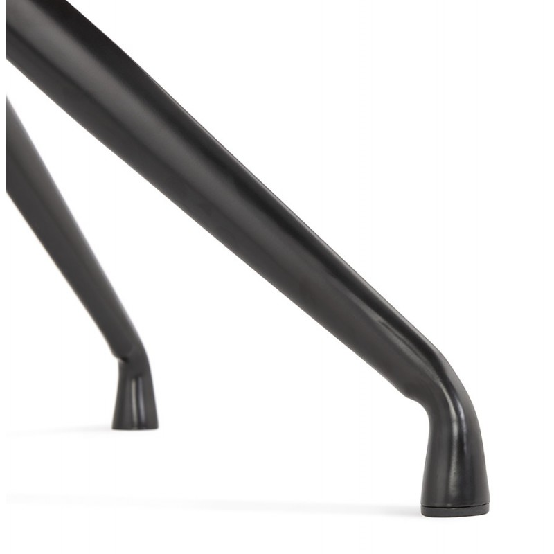 Chaise design avec accoudoirs en velours pieds métal noirs KOHANA (gris) - image 62658